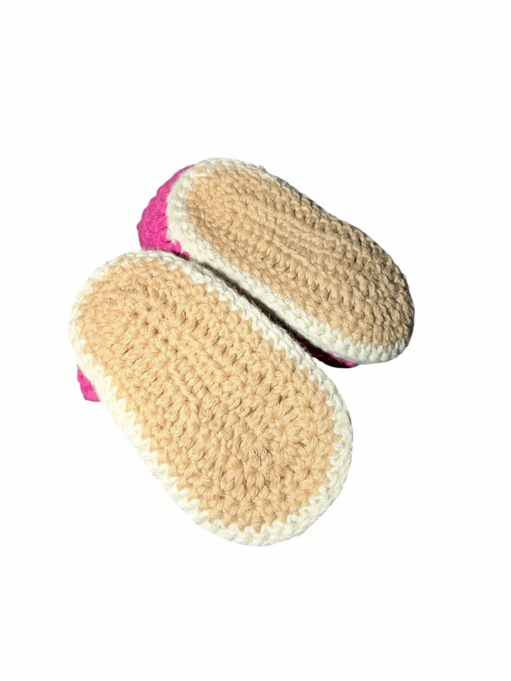 Baby Deer Pink Crochet Baby Booties Floral Accent Newborn